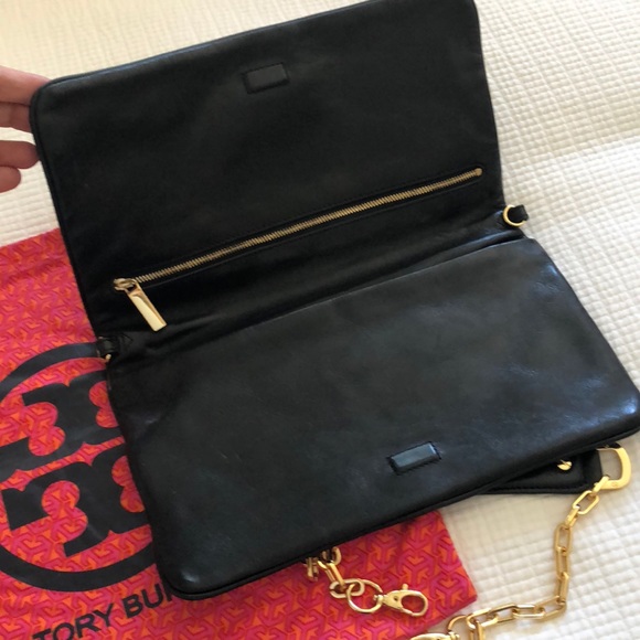 Black Tory Burch Clutch with shoulder strap - Picture 2 of 4